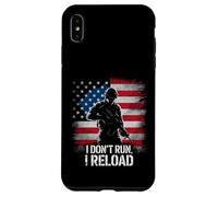 I Don't Run I Reload Soldier American Flag Patriotic Case for iPhone XS Max