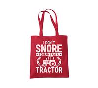 I Don't Snore I Dream I am Tractor Tote Bag - red One Size