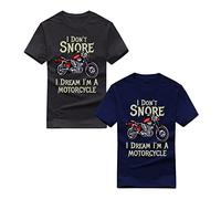 I Don't Snore I Dream I'm A Motorcycle T-Shirt, Funny Slogan Biker Vintage Joke Unisex Kids Adults Top (Navy, L)