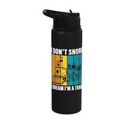 I Don't Snore I Dream I'm A Train Retro Stainless Steel Insulated Water Bottle