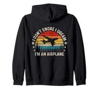 I Don't Snore I Dream I'm An Airplane - Funny Pilot (Back) Zip Hoodie