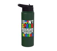 I Dont Speak Much Because Im Brilliant and I'm Busy Thinking Stainless Steel Insulated Water Bottle