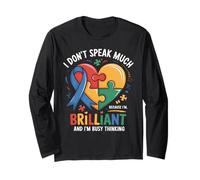 I Don't Speak Much Brilliant Autism for All Autism Awareness Long Sleeve T-Shirt