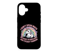 I Dont Speak Much Brilliant Busy Thinking Quote Case for iPhone 16