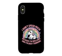 I Dont Speak Much Brilliant Busy Thinking Quote Case for iPhone X/XS