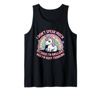 I Dont Speak Much Brilliant Busy Thinking Quote Tank Top