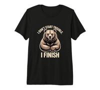 I Don't Start Trouble I Finish Grizzly Bear Premium T-Shirt