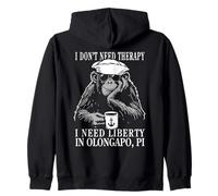 I Don't Therapy, I Need Liberty in Olongapo PI Sailor Humor Zip Hoodie