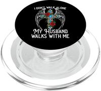 I don't walk alone My Husband walks with me remembrance loss PopSockets PopGrip for MagSafe