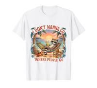 I Don't Wanna Go Where People Go Funny Introvert Vacation Value Graphic T-Shirt, Men, White, M
