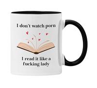 I Don't Watch Porn I Reat it Like a Lady Mug for Book Reader Funny Gift Her (Black)