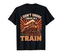 I Dream Im A Train Dont Snore Steam Engine Value Graphic T-Shirt