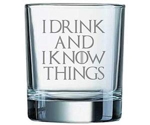 "I Drink and I Know Things" Game of Thrones Inspired Whiskey Tumbler Glass
