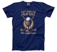 I Drink and I Know Things Golf - Mens T-Shirt - Golfer Golfing Birthday Christmas M Navy