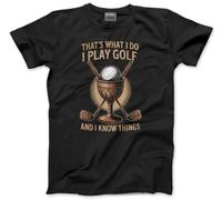 I Drink and I Know Things Golf - Mens T-Shirt - Golfer Golfing Birthday Christmas XXL Black