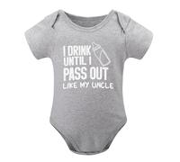 I Drink Until I Pass Out Like My Uncle Baby Bodysuit Funny Newborn Romper Outfit Boys Girls Gray-style 6months
