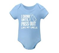 I Drink Until I Pass Out Like My Uncle Baby Bodysuit Funny Newborn Romper Outfit Boys Sky Blue-style 12months