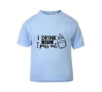 I Drink Until I Pass Out (Style one) [BBY4] Short Sleeve Cotton Toddler t Shirt, 2-3 Years, Pastel Blue