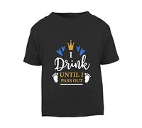I Drink Until I Pass Out (Style Two) [BBY4] Short Sleeve Cotton Toddler t Shirt, 1-2 Years, Black