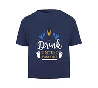 I Drink Until I Pass Out (Style Two) [BBY4] Short Sleeve Cotton Toddler t Shirt, 1-2 Years, Navy