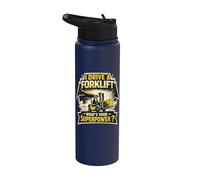 I Drive A Forklift What's Your Superpower Forklift Operator Stainless Steel Insulated Water Bottle