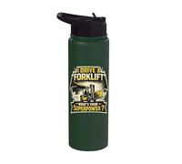 I Drive A Forklift What's Your Superpower Forklift Operator Stainless Steel Insulated Water Bottle
