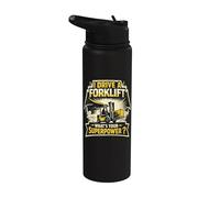 I Drive A Forklift What's Your Superpower Forklift Operator Stainless Steel Insulated Water Bottle
