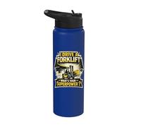 I Drive A Forklift What's Your Superpower Forklift Operator Stainless Steel Insulated Water Bottle