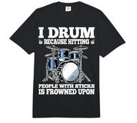 I Drum Because Hitting People with Sticks is Frowned Upon Comfort Colors Adult Heavyweight T-Shirt