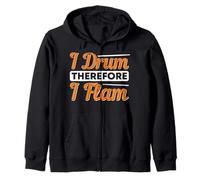 I Drum Therefore I Flam Drummer Zip Hoodie