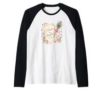 I Dwell in Possibility Poem Quill Botanical Coquette Raglan Baseball Tee