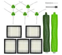 I E Series Repalcement Parts and Accessories for iRobot Roomba i1 i1+ i2 i2+ i3 i3+ i4 i4+ i5 i5+ i6 i6+ i7 i7+ i8 i8+ e5 e6 Robotic Vacuum Attachment Kit, 1 Main Brush, 5 Green Side Brush, 5 Filter