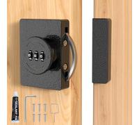 I-EASYDWW Combination Cabinet Lock, Keyless Anti-Pry Design, Circular Hook Locking Tongue, Child Safety Protection, Easy to Install, for Kitchen Cabinets, Office Drawers (Black, 1 Pack)