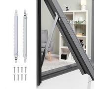 I-EASYDWW, Window Hinges, Window Stays, Window Braces, Window Stay Lock, Multi-Slots Telescopic Stay Rod for Top-Hung Window, SUS304, 1 Pair, 12 Inches