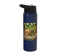I Eat Cement - Cute Gen-Z Funny Cat Internet Memes Brainrot Stainless Steel Insulated Water Bottle