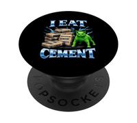 I Eat Cement Electric Green Cat I Eat Cement PopSockets Adhesive PopGrip