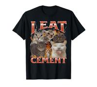 I Eat Cement Funny Cat Meme Bootleg Graphic T-Shirt