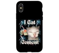 I Eat Cement Funny Cat Meme Internet Memes Funny Memes Gen-Z Case for iPhone X/XS