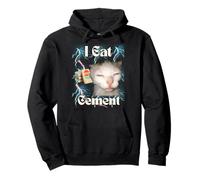 I Eat Cement Funny Cat Meme Internet Memes Funny Memes Gen-Z Pullover Hoodie