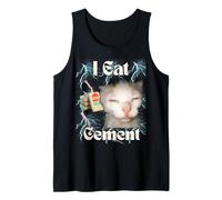 I Eat Cement Funny Cat Meme Internet Memes Funny Memes Gen-Z Tank Top