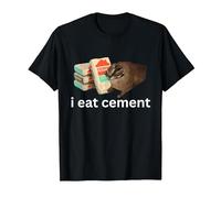 I Eat Cement Funny Cursed Cat Unhinged Meme T-Shirt, Men, Black, XX-Large