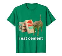 I Eat Cement Womens Plain Crew Neck Top, Green, L