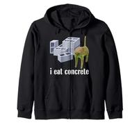 I Eat Concrete Meme Cat Meme Funny Memes Internet Memes GenZ Zip Hoodie