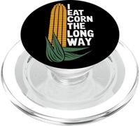I Eat Corn The Long Way Funny Vegetable Humor Food Lover PopSockets PopGrip for MagSafe