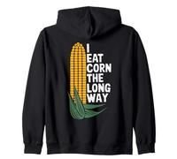 I Eat Corn The Long Way Funny Vegetable Humor Food Lover Zip Hoodie