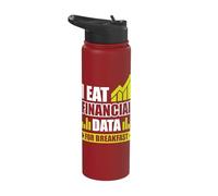 I eat Financial Data for Breakfast Stainless Steel Insulated Water Bottle