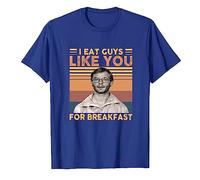 I Eat Guys Like You for Breakfast Retro Vintage T-Shirt, Jeffrey Dahmer Shirt, Retro Gift Tee for You and Your Friends Blue