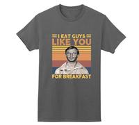 I Eat Guys Like You for Breakfast Retro Vintage T-Shirt, Jeffrey Dahmer Shirt, Retro Gift Tee for You and Your Friends Dark Grey