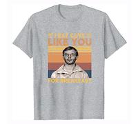 I Eat Guys Like You for Breakfast Retro Vintage T-Shirt, Jeffrey Dahmer Shirt, Retro Gift Tee for You and Your Friends Silver