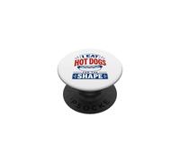 I Eat Hot Dogs For The Shape Funny Retro BBQ Humor PopSockets Adhesive PopGrip